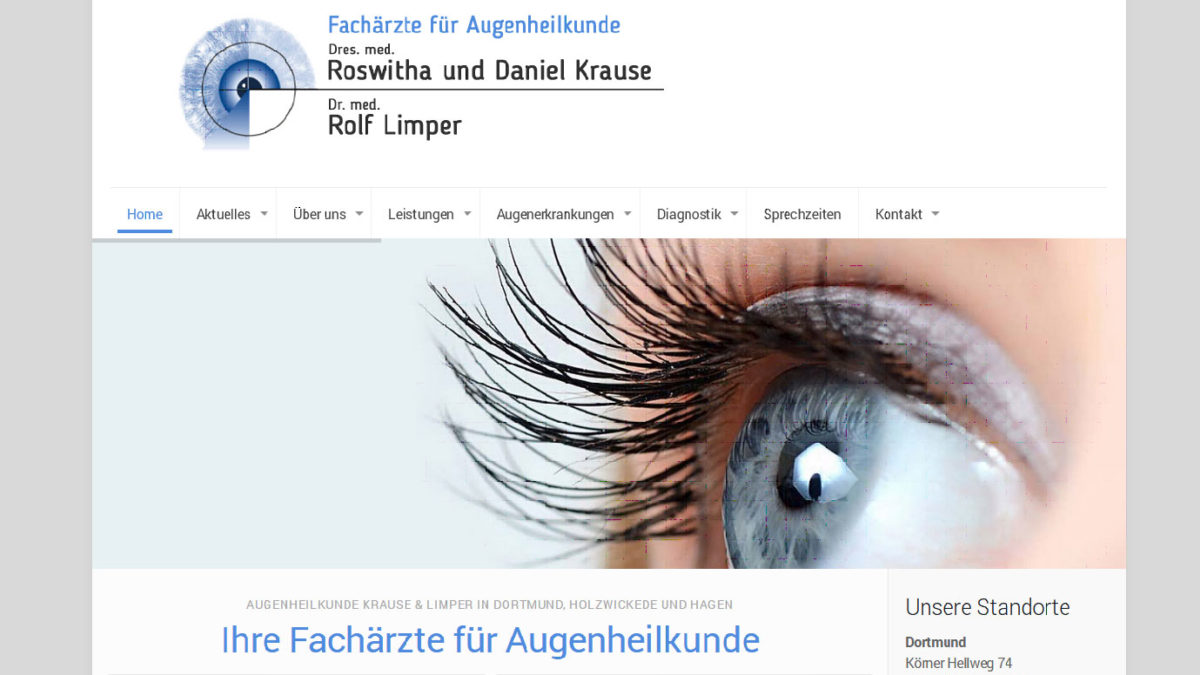Neue Webseite für Augenheilkunde Krause & Limper