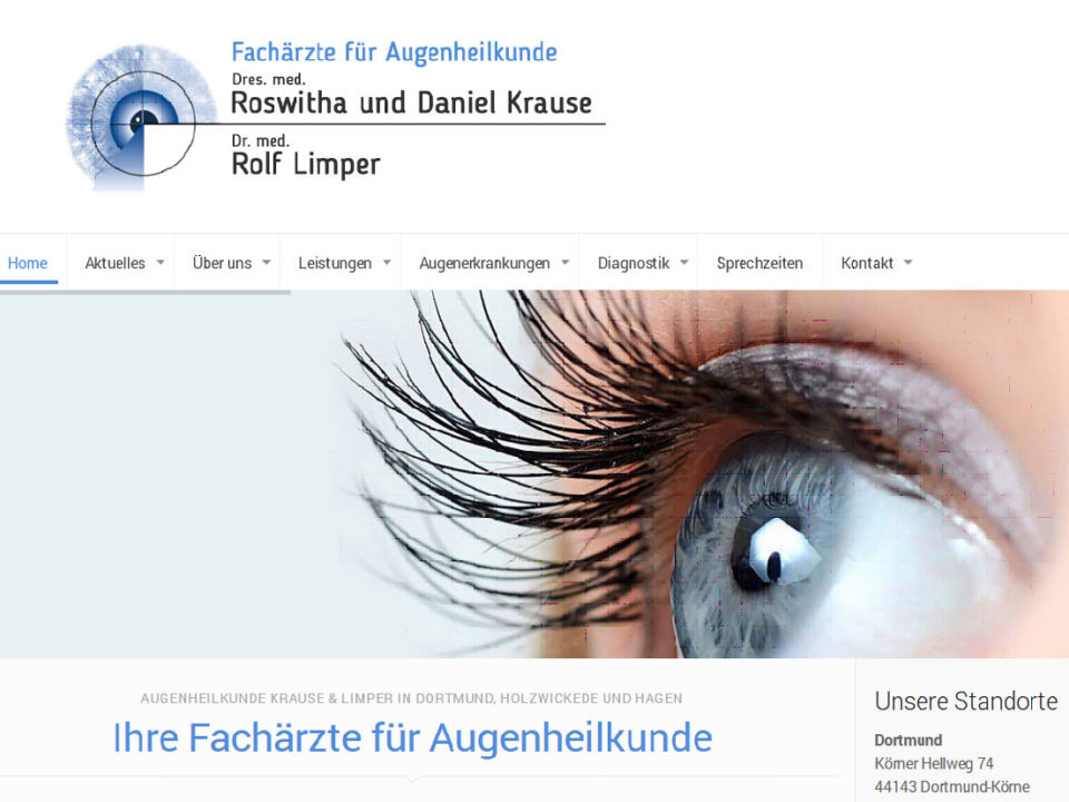 Neue Webseite für Augenheilkunde Krause & Limper